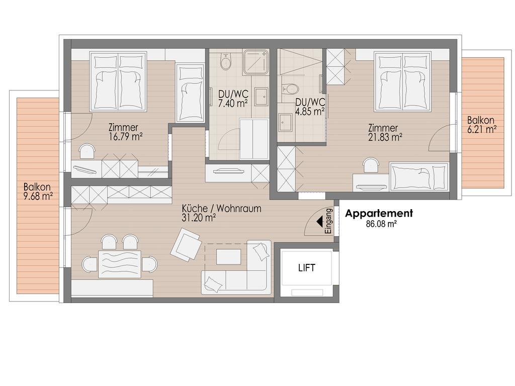Lux Appartements Ischgl Ruang foto