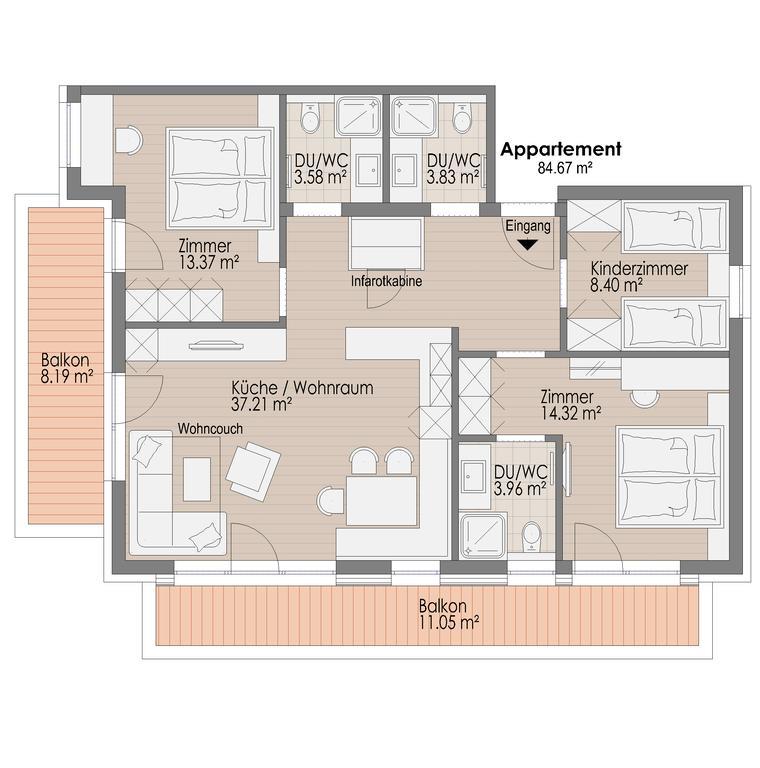 Lux Appartements Ischgl Ruang foto